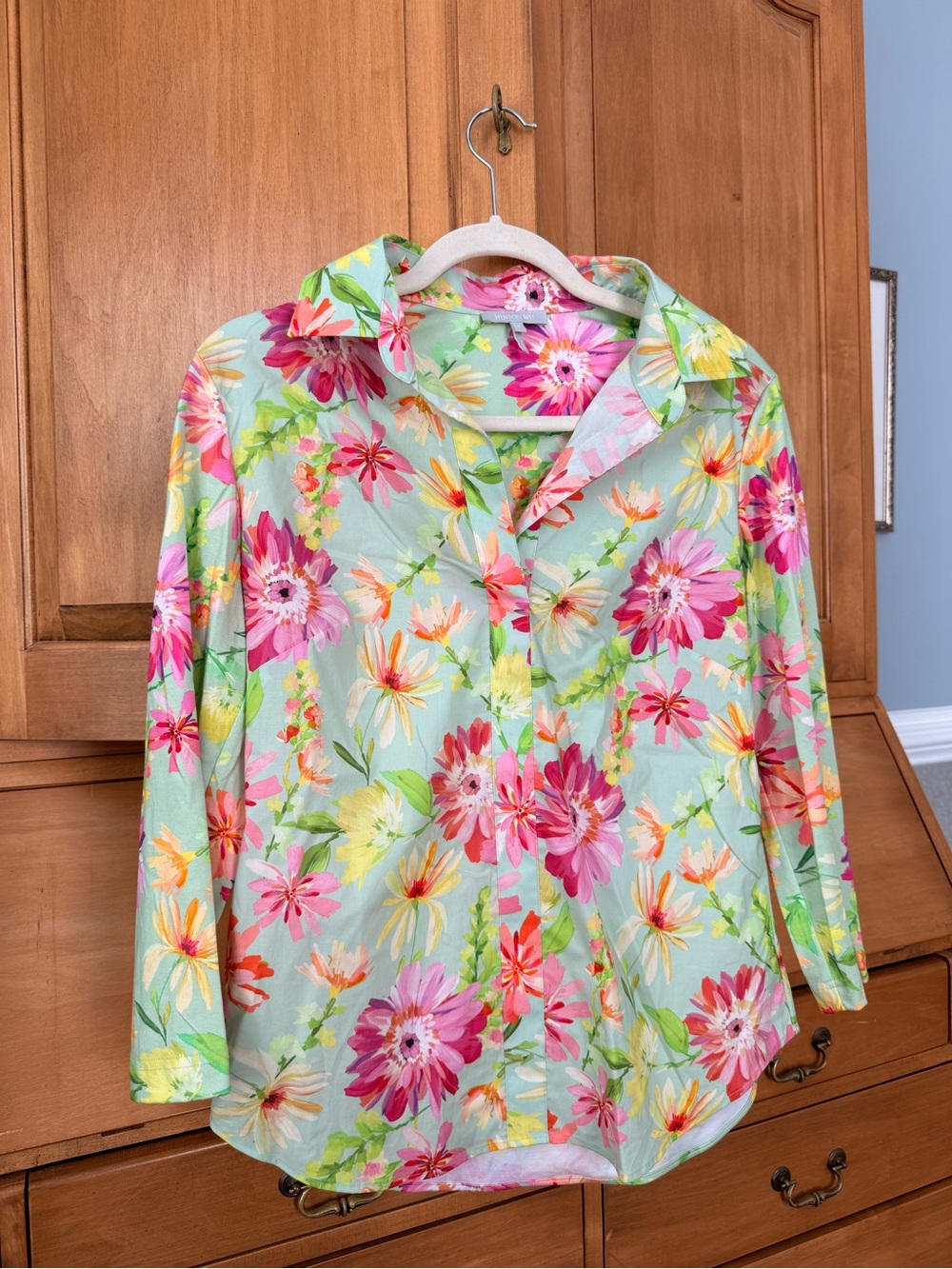 Hinson Wu Floral Gerbera Daisy Button Down Shirt S